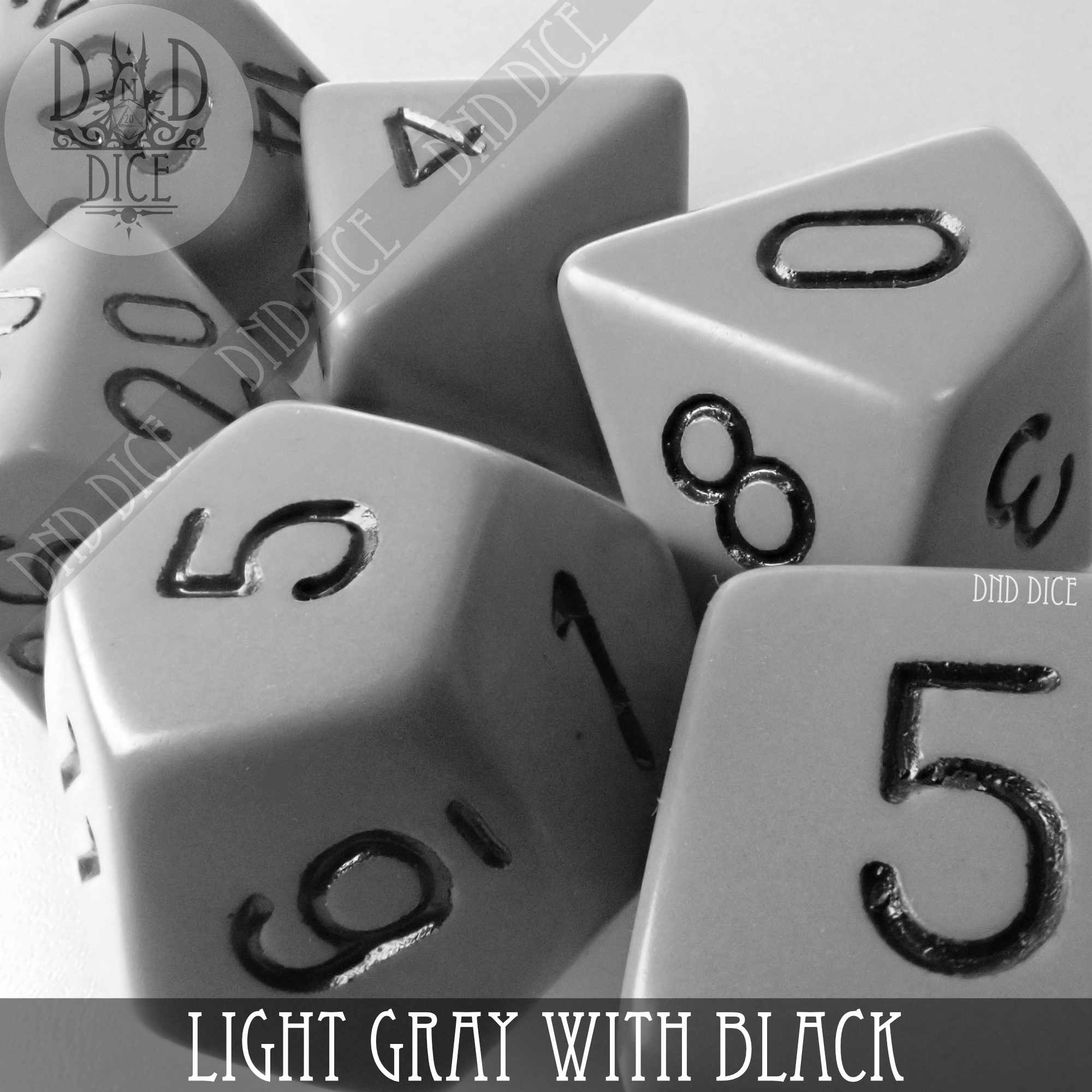 Light Gray with Black Dice Set - Bards & Cards