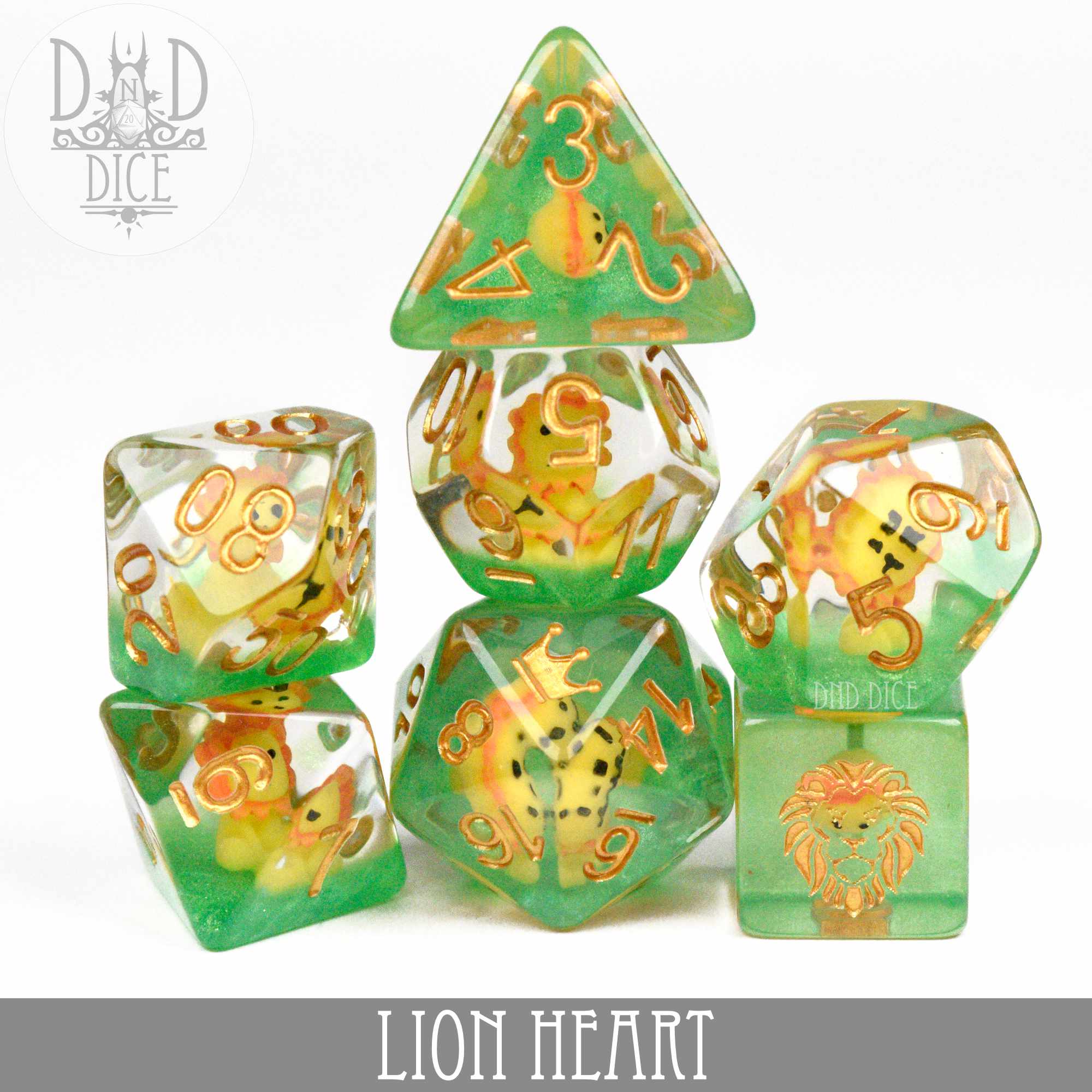 Lion Heart Dice Set - Bards & Cards