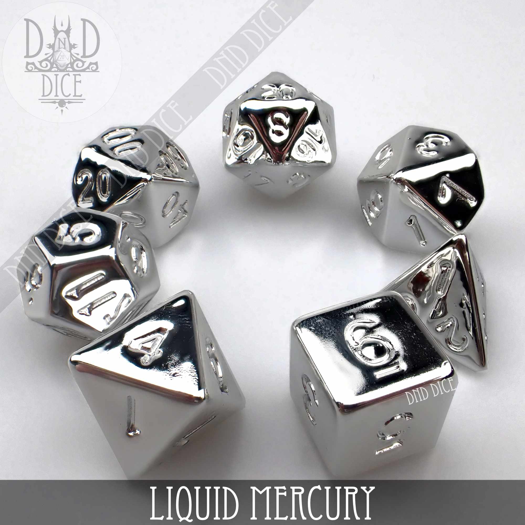 Liquid Mercury Dice Set - Bards & Cards