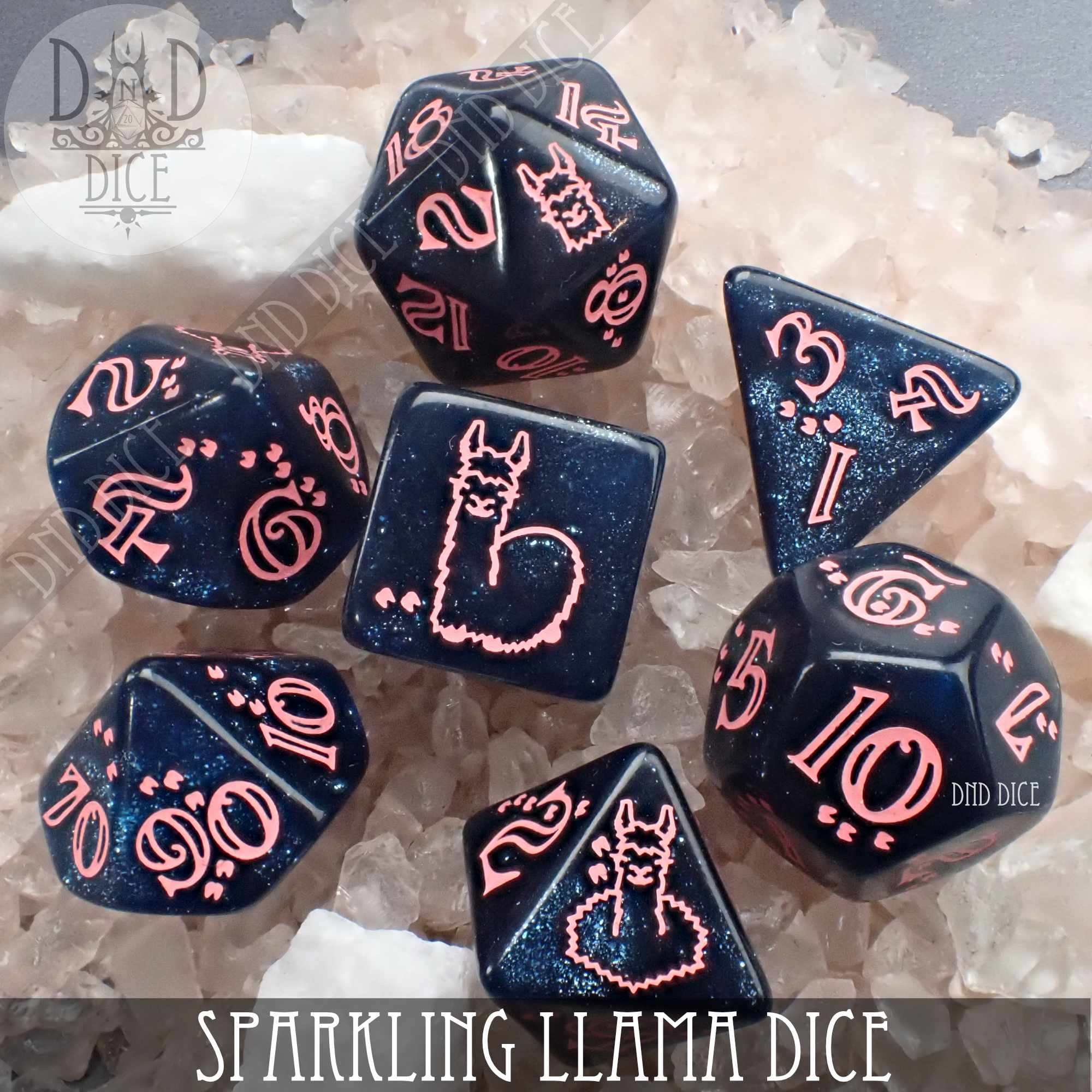 Sparkling Llama Dice Set - Bards & Cards