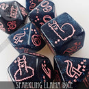Sparkling Llama Dice Set - Bards & Cards