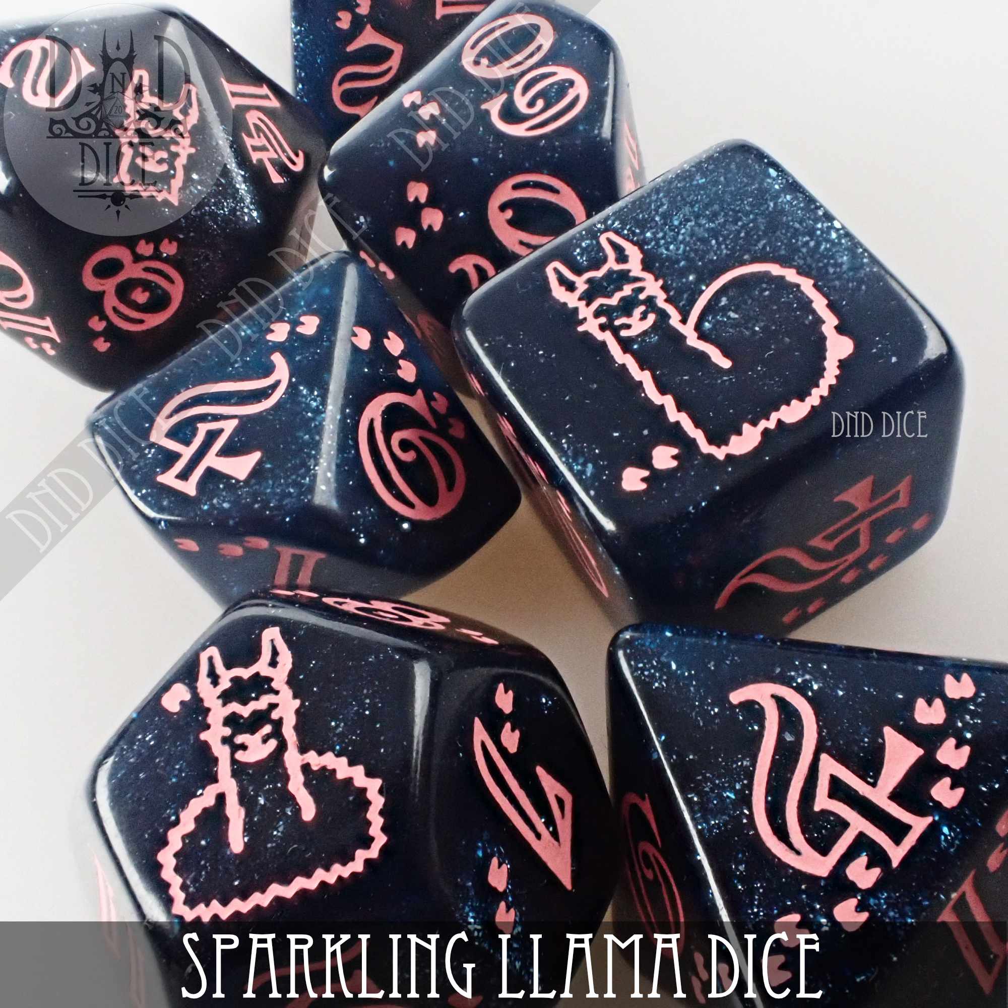 Sparkling Llama Dice Set - Bards & Cards