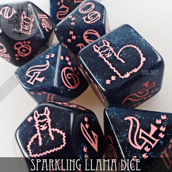 Sparkling Llama Dice Set - Bards & Cards