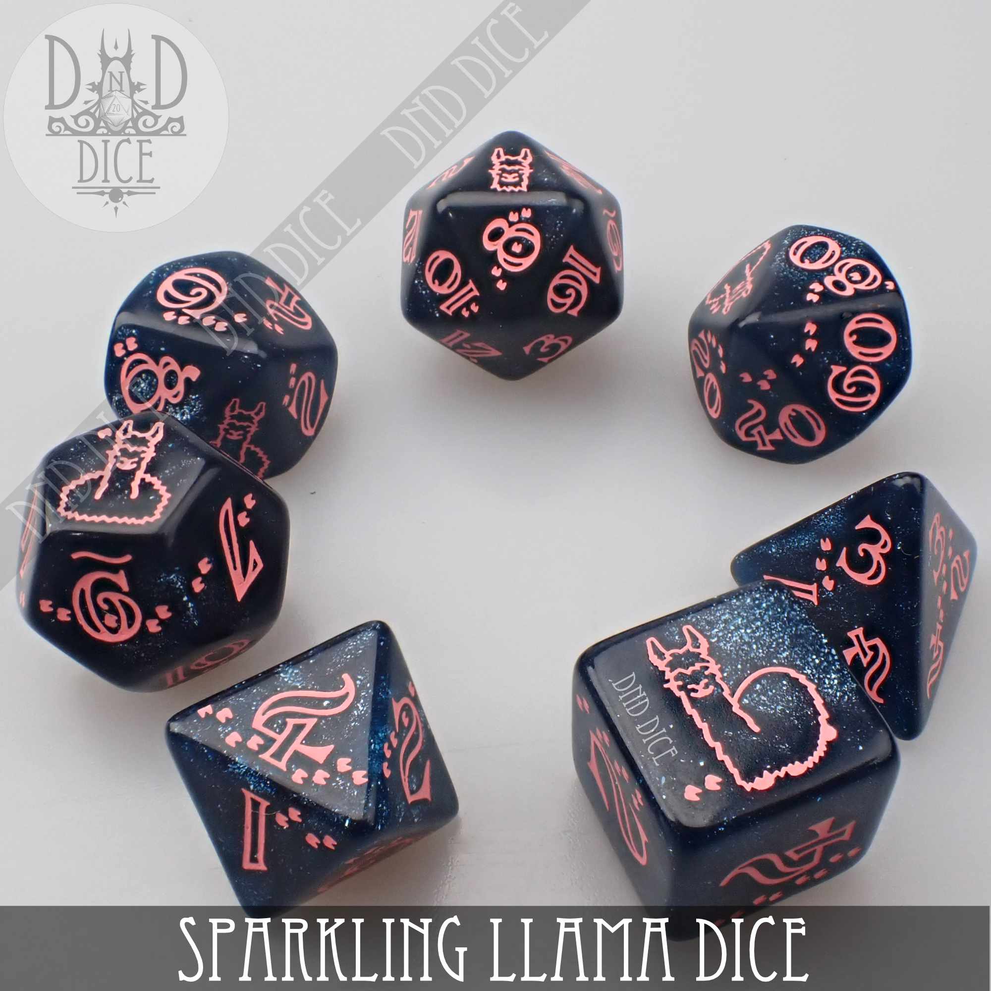 Sparkling Llama Dice Set - Bards & Cards