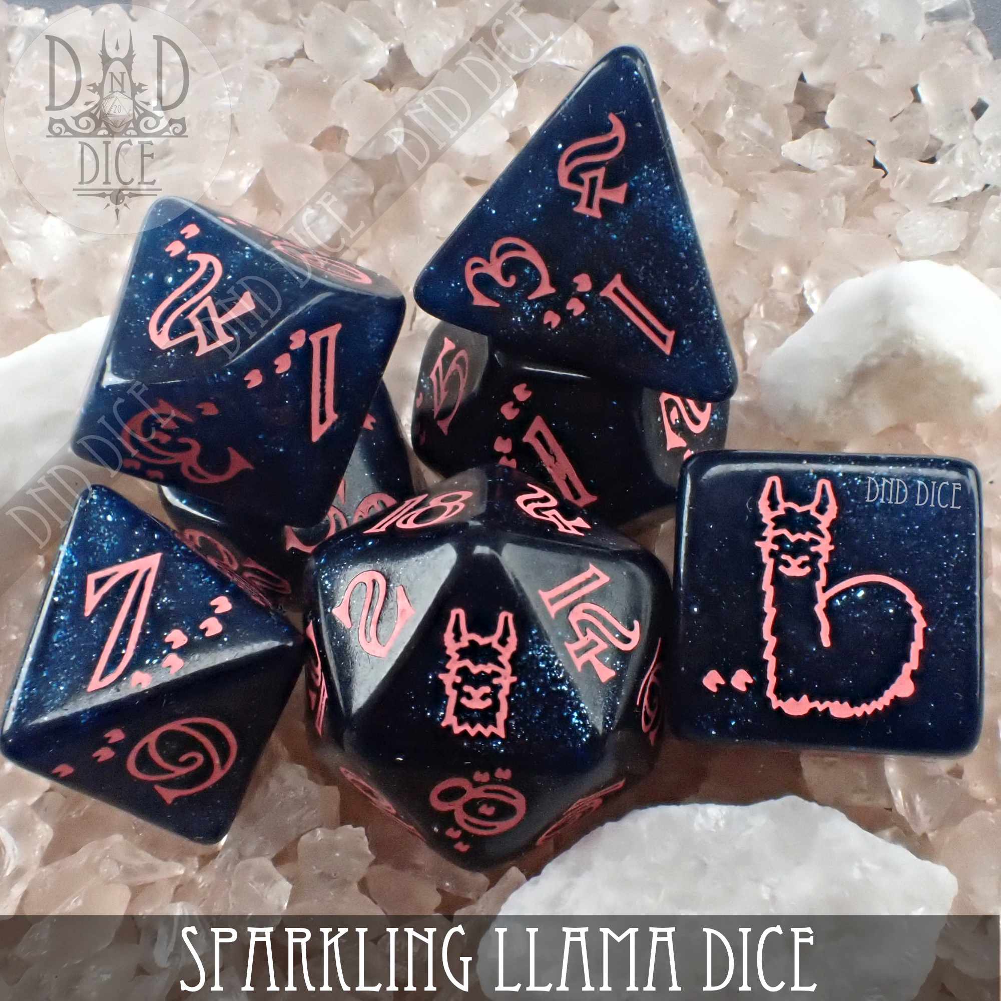 Sparkling Llama Dice Set - Bards & Cards