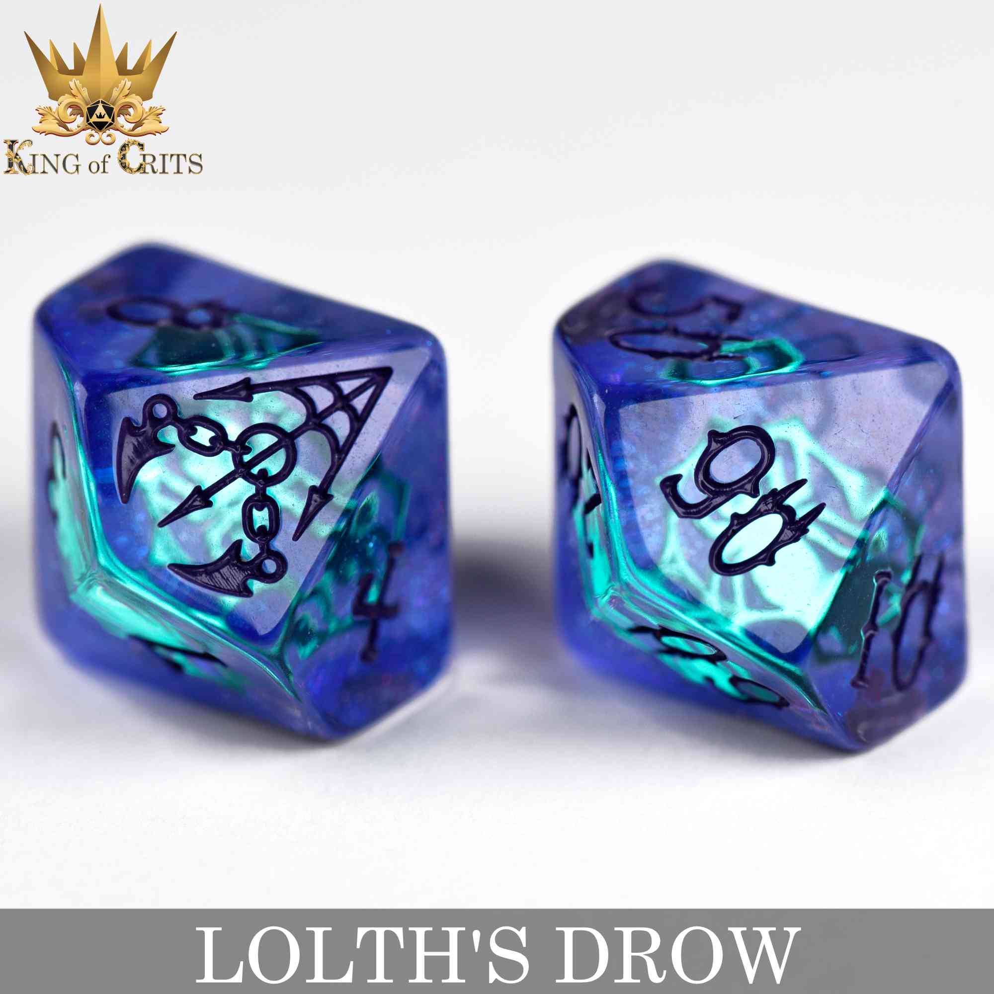 Lolth's Drow 11 Dice Set - Bards & Cards