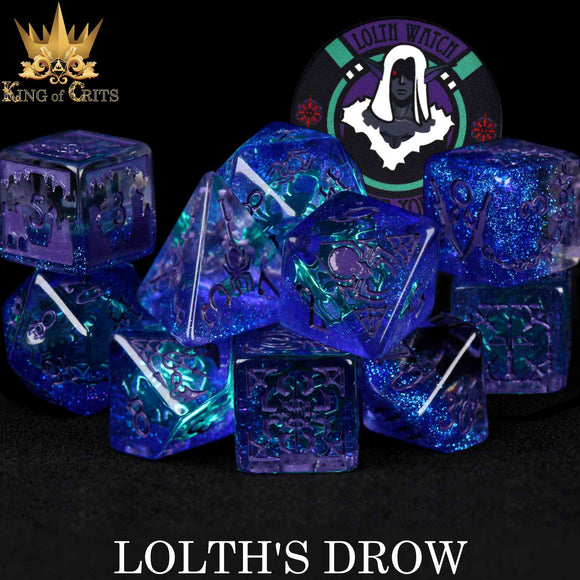 Lolth's Drow 11 Dice Set - Bards & Cards