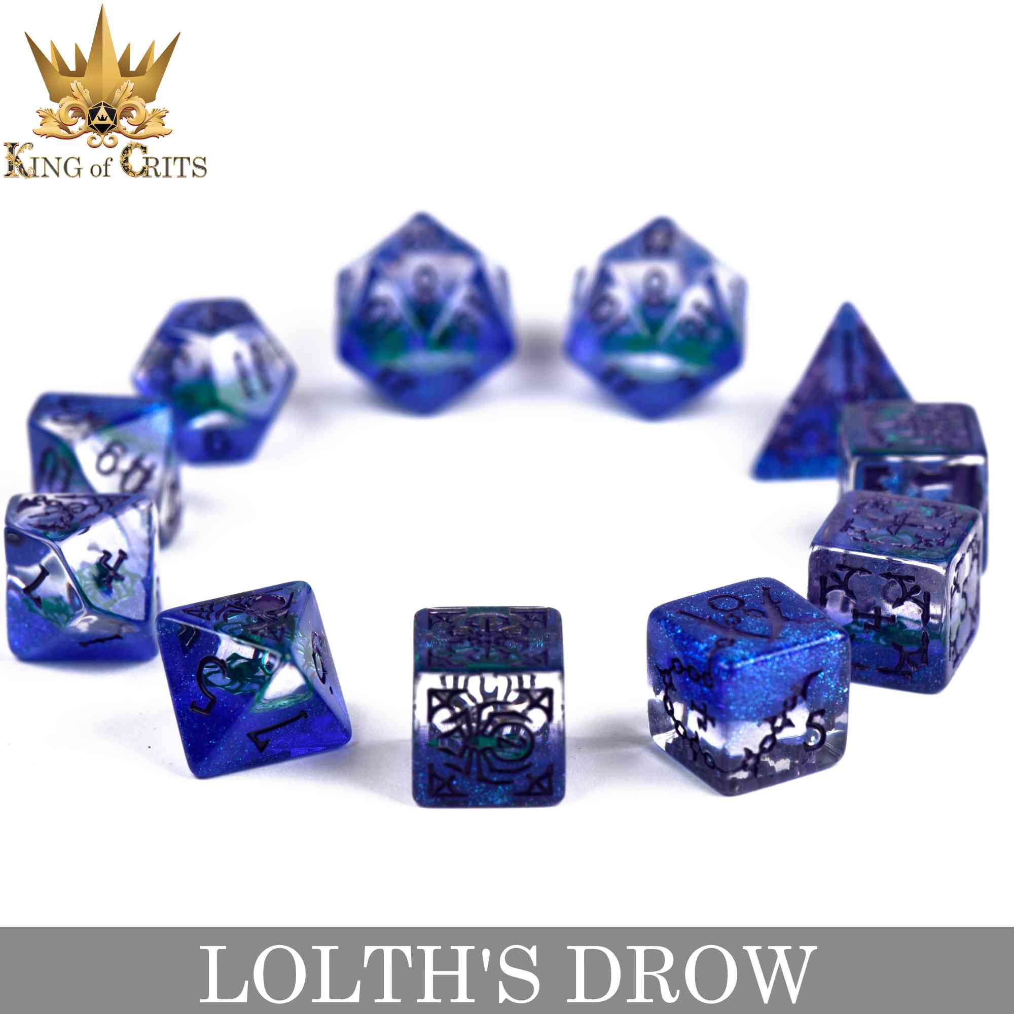 Lolth's Drow 11 Dice Set - Bards & Cards