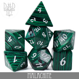 Malachite Dice Set (Gift Box) - Bards & Cards