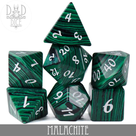 Malachite Dice Set (Gift Box) - Bards & Cards