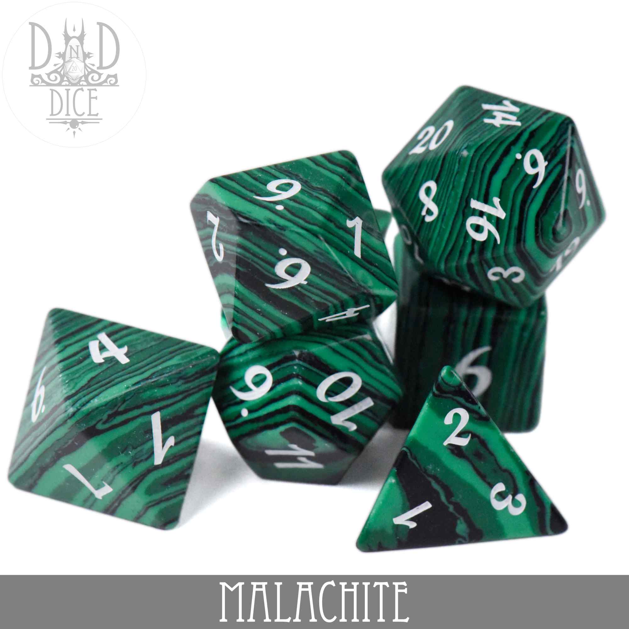 Malachite Dice Set (Gift Box)