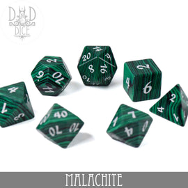 Malachite Dice Set (Gift Box) - Bards & Cards