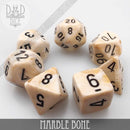 Marble Bone 7 or 11 Dice Set - Bards & Cards
