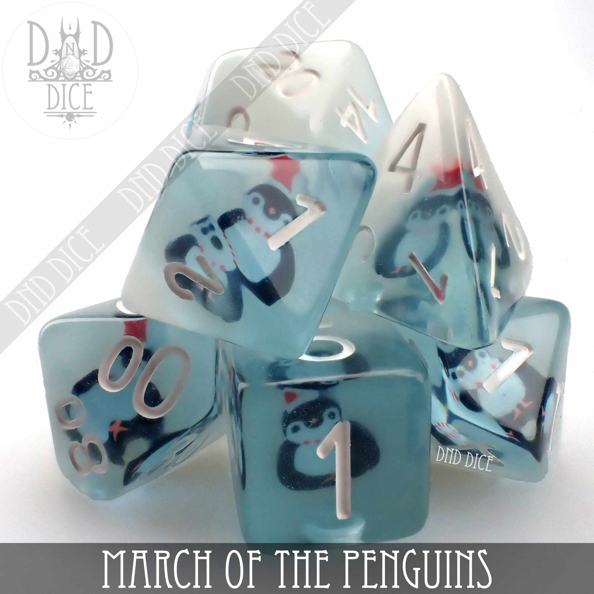 March of the Penguins Dice Set - Bards & Cards