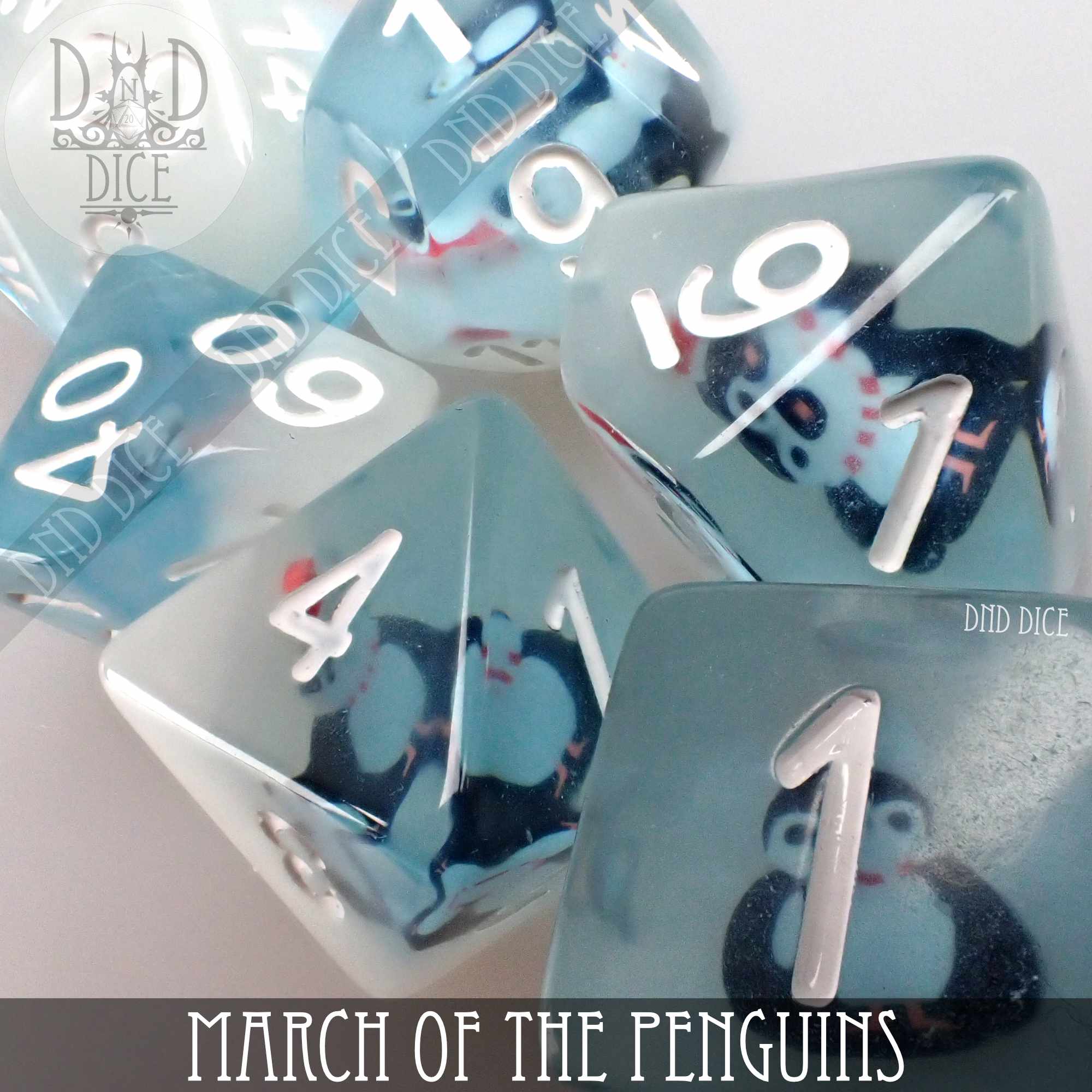 March of the Penguins Dice Set - Bards & Cards