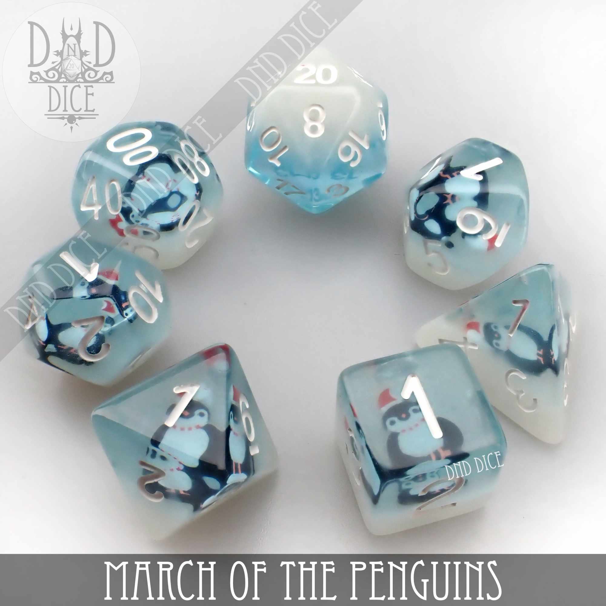 March of the Penguins Dice Set - Bards & Cards