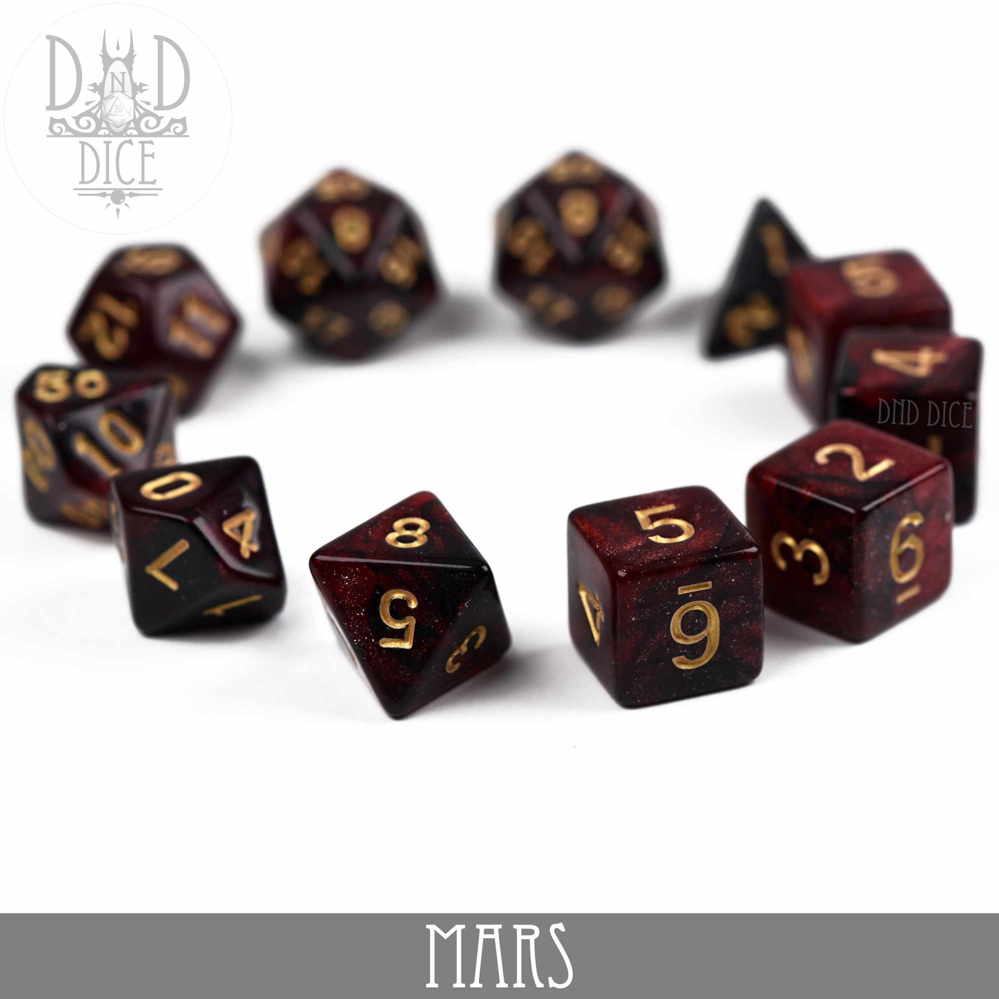 Mars Galaxy 7 or 11 Dice Set - Bards & Cards