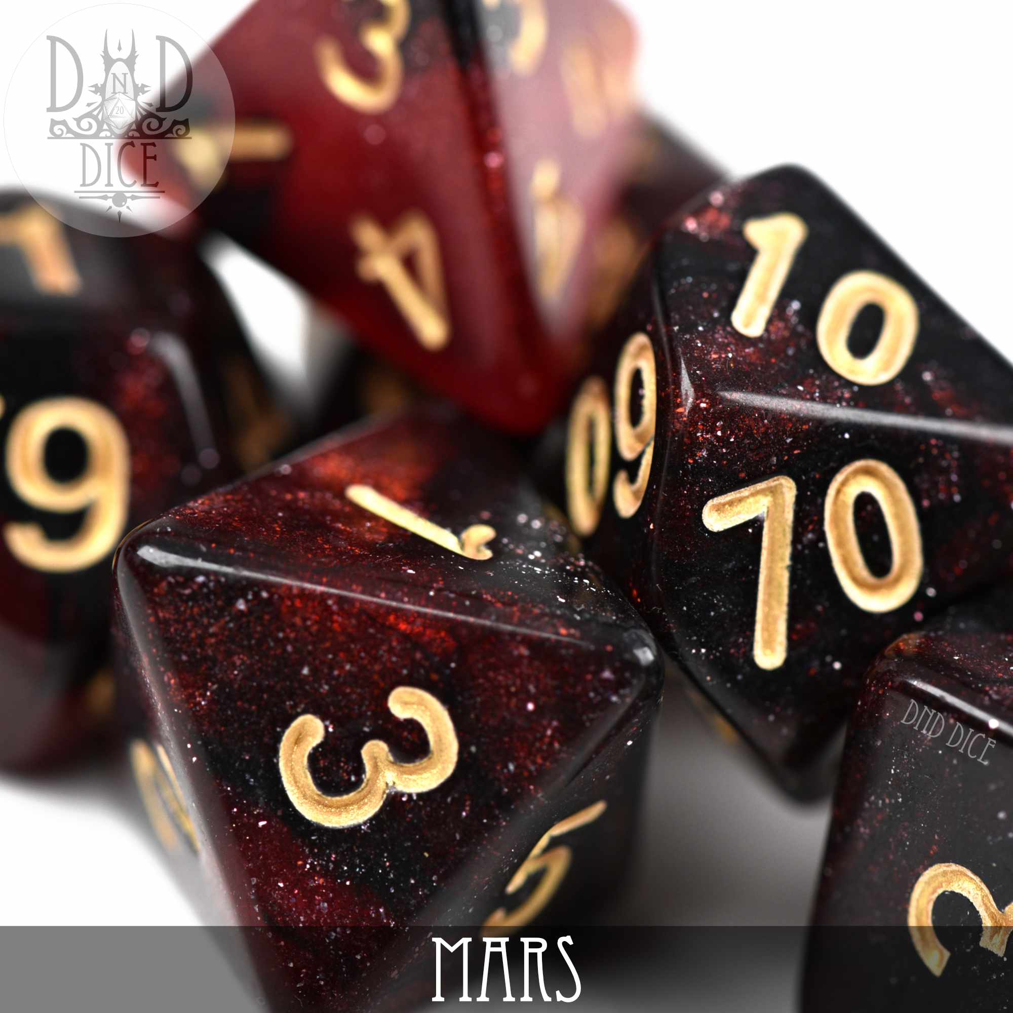 Mars Galaxy 7 or 11 Dice Set - Bards & Cards