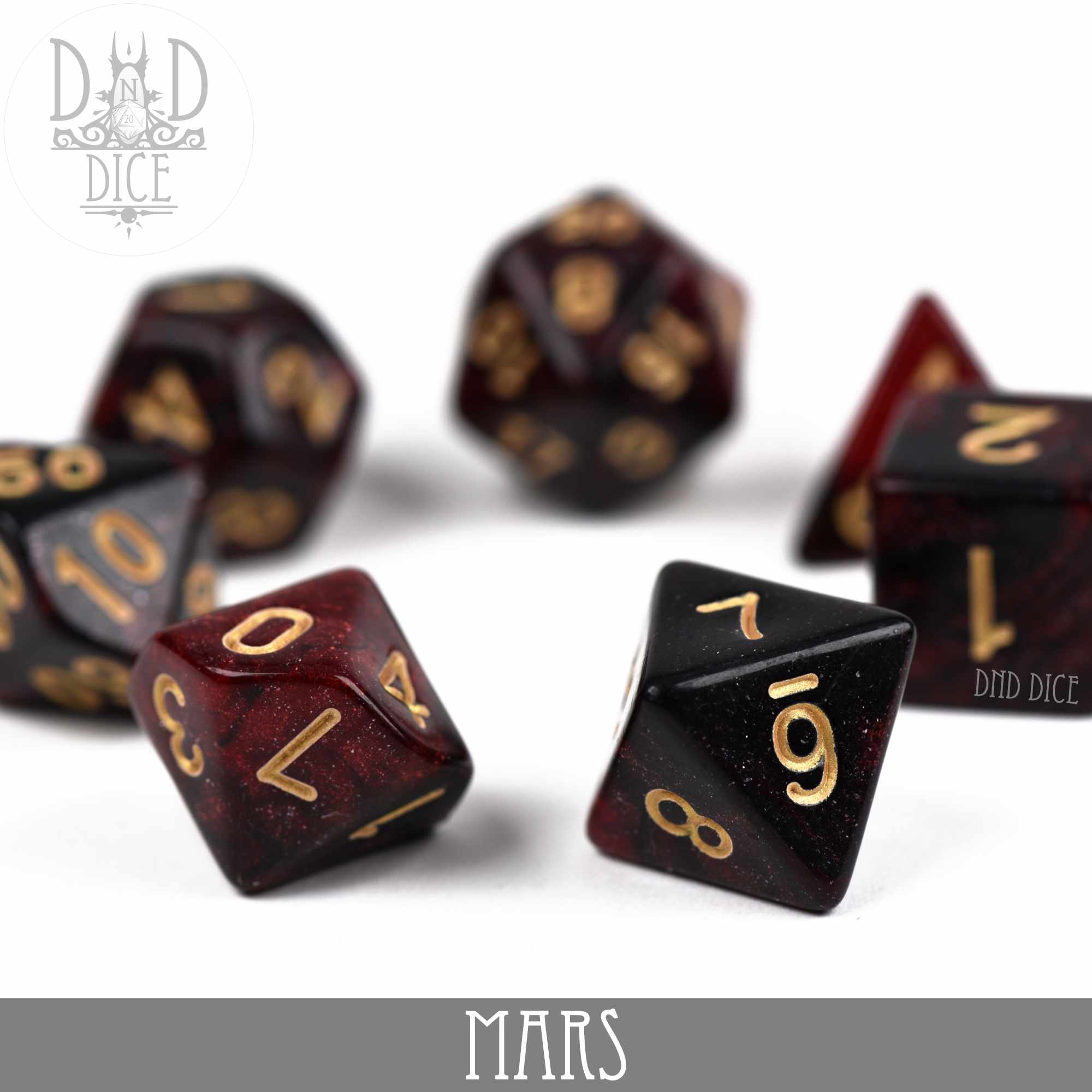 Mars Galaxy 7 or 11 Dice Set - Bards & Cards