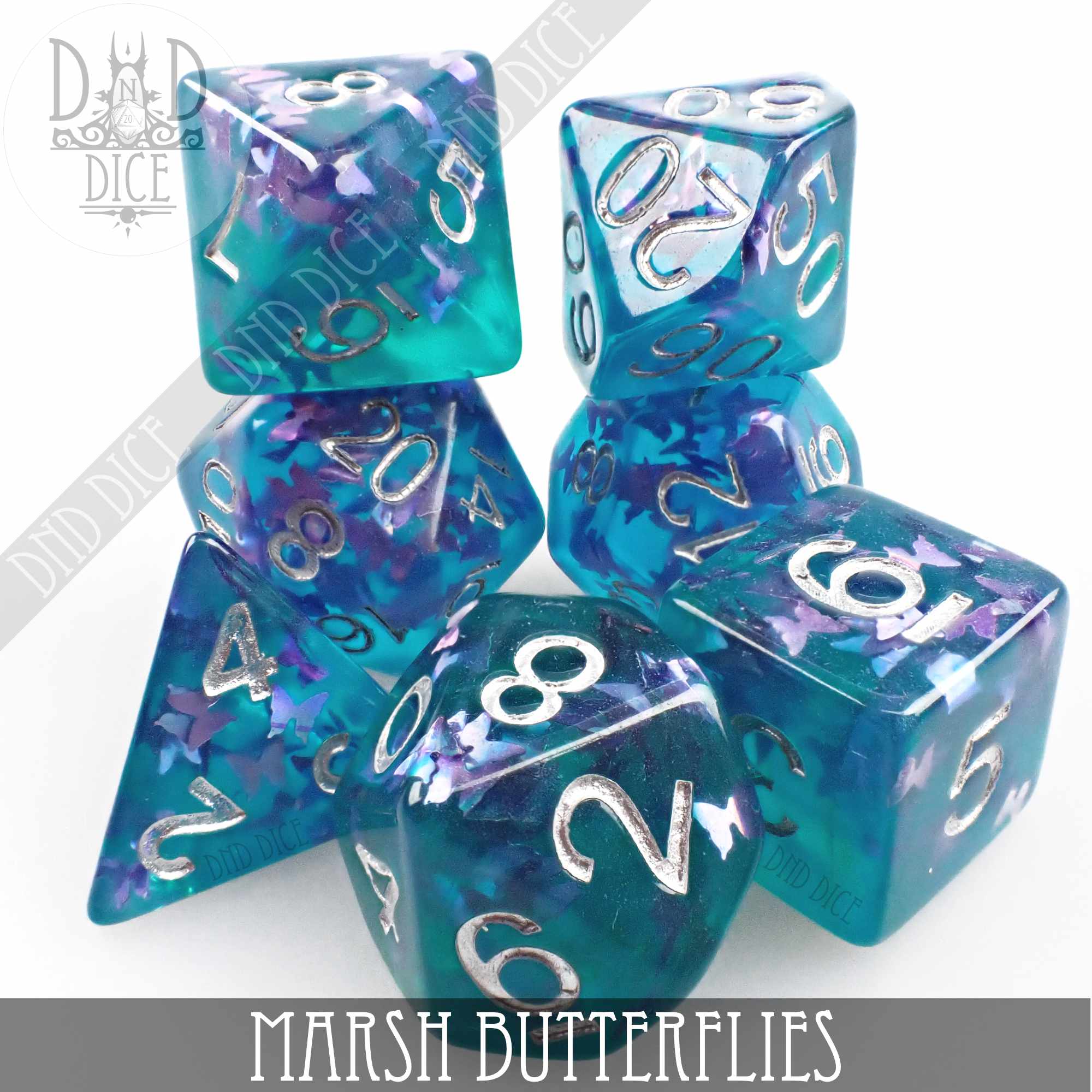 Marsh Butterflies Dice Set - Bards & Cards