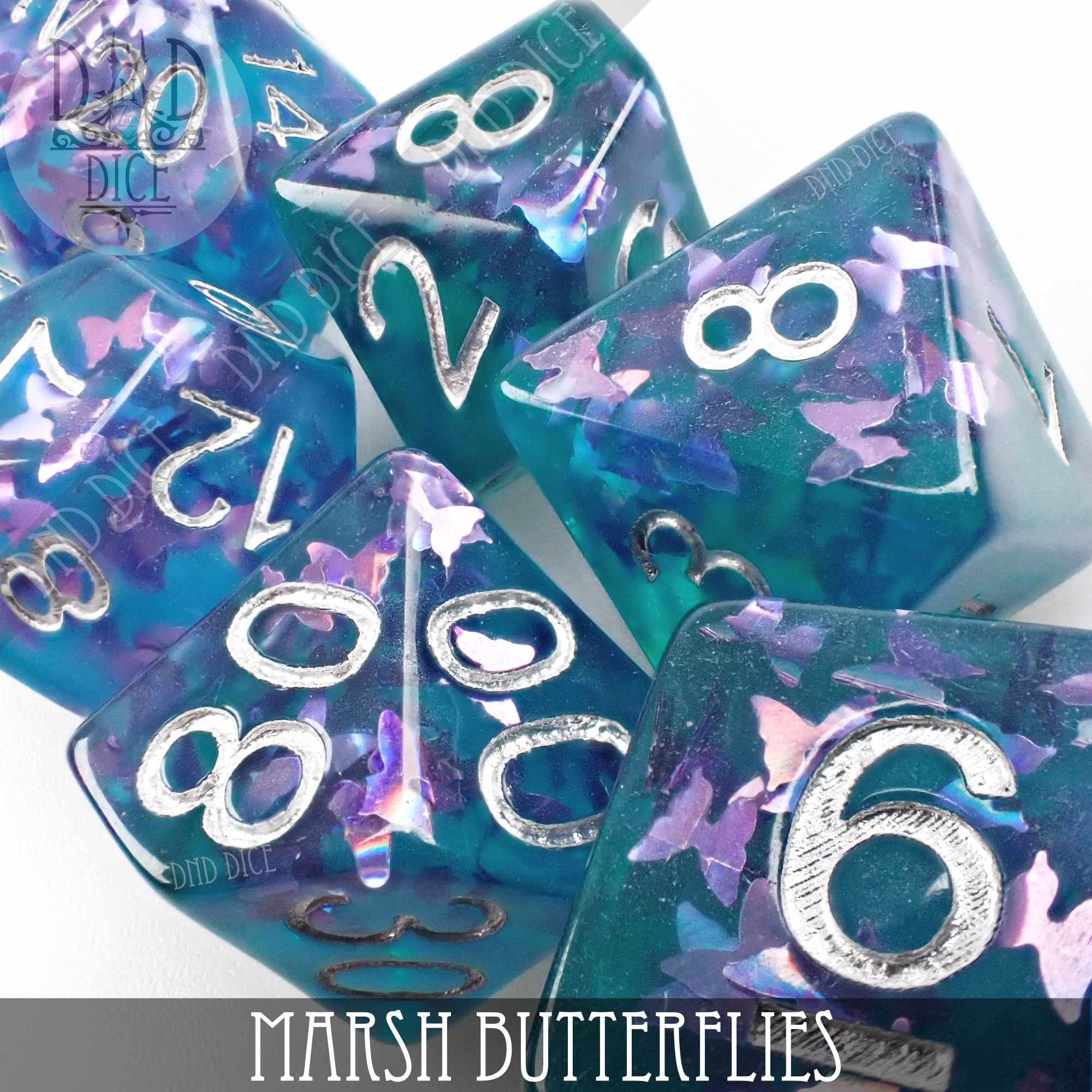 Marsh Butterflies Dice Set - Bards & Cards