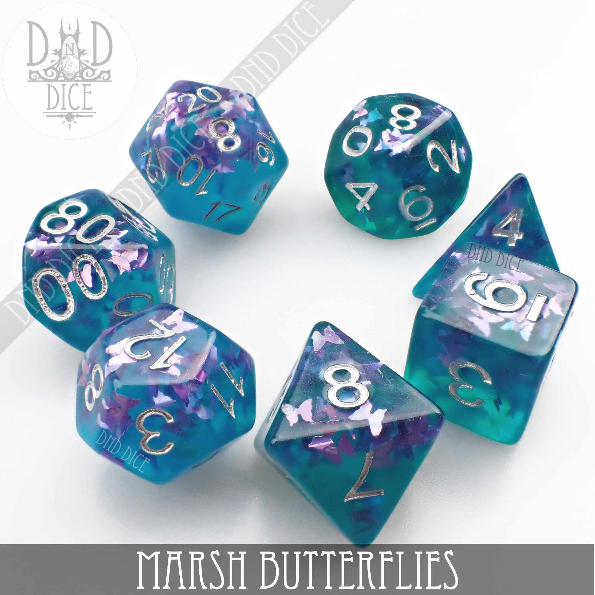 Marsh Butterflies Dice Set - Bards & Cards