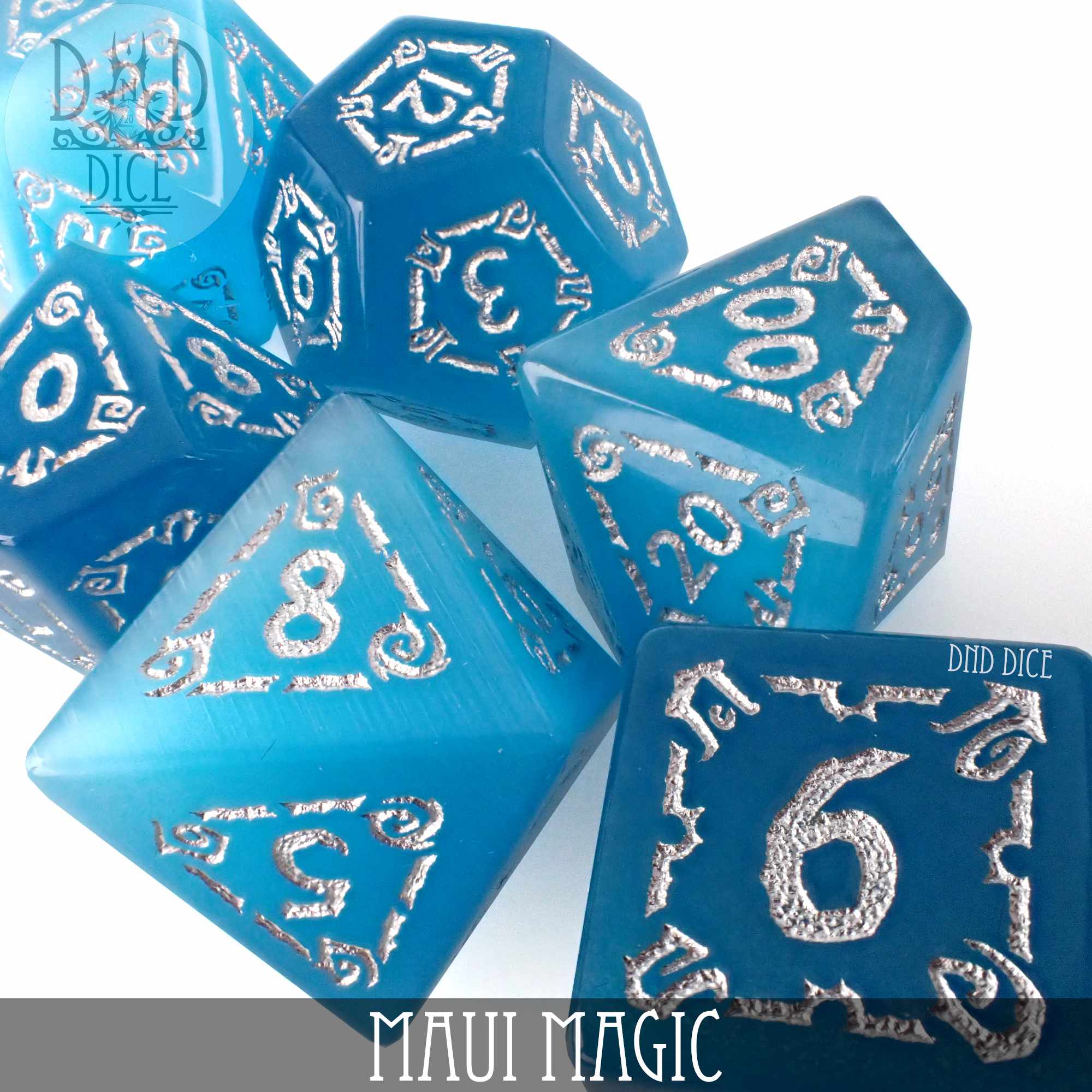 Maui Magic Cat's Eye Dice Set (Gift Box) - Bards & Cards