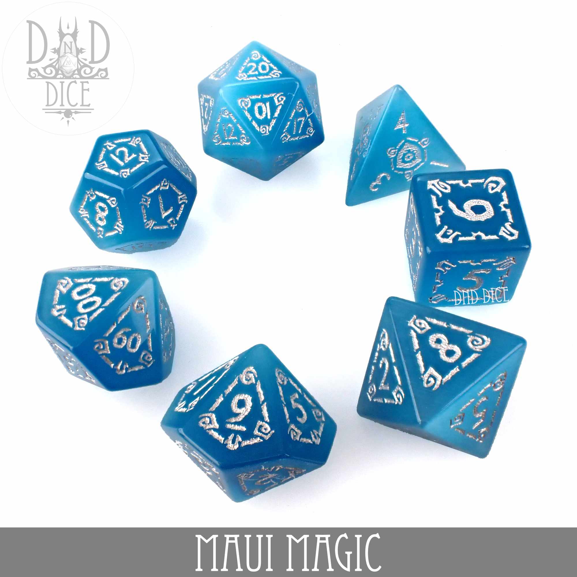 Maui Magic Cat's Eye Dice Set (Gift Box) - Bards & Cards