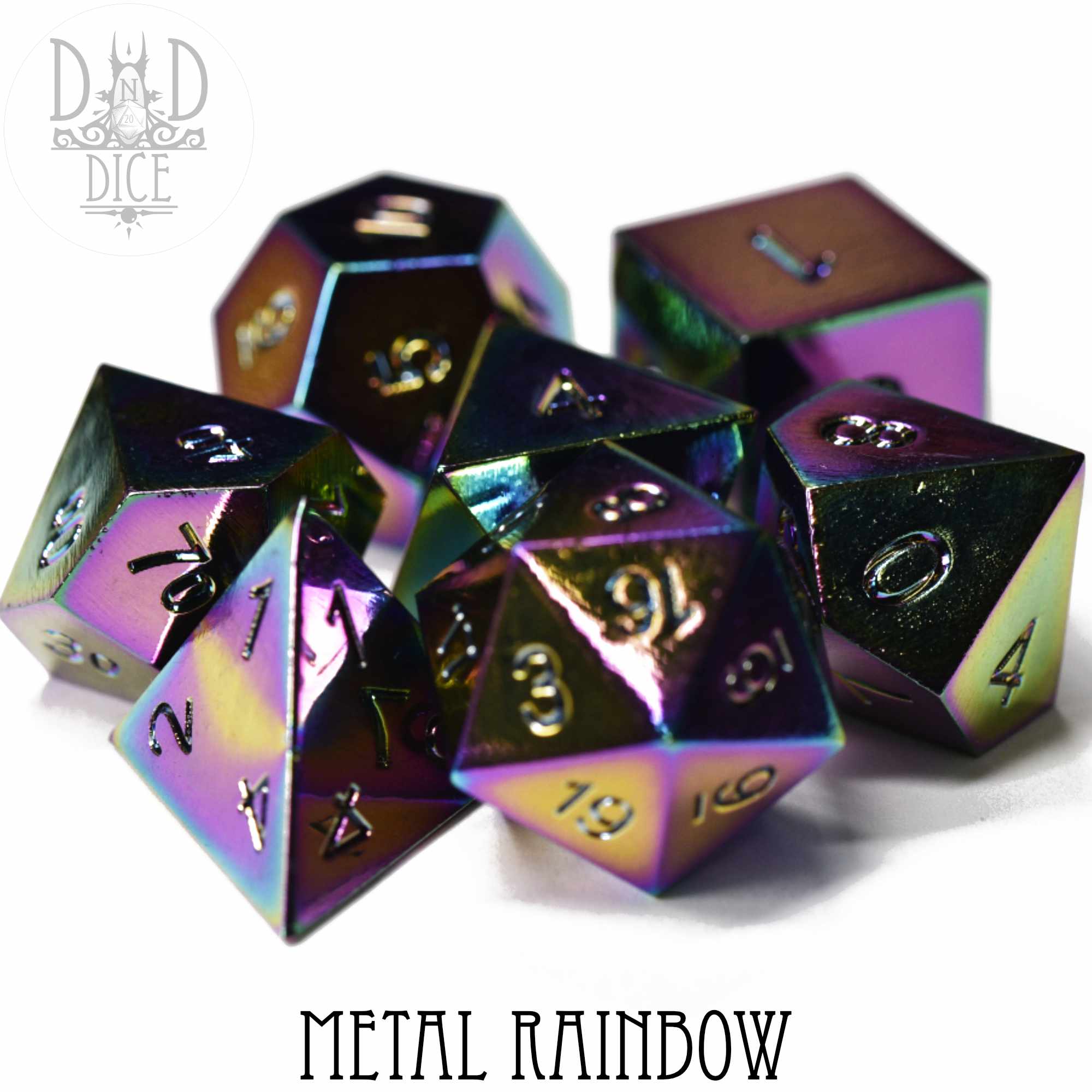 Metal Rainbow Dice Set - Bards & Cards