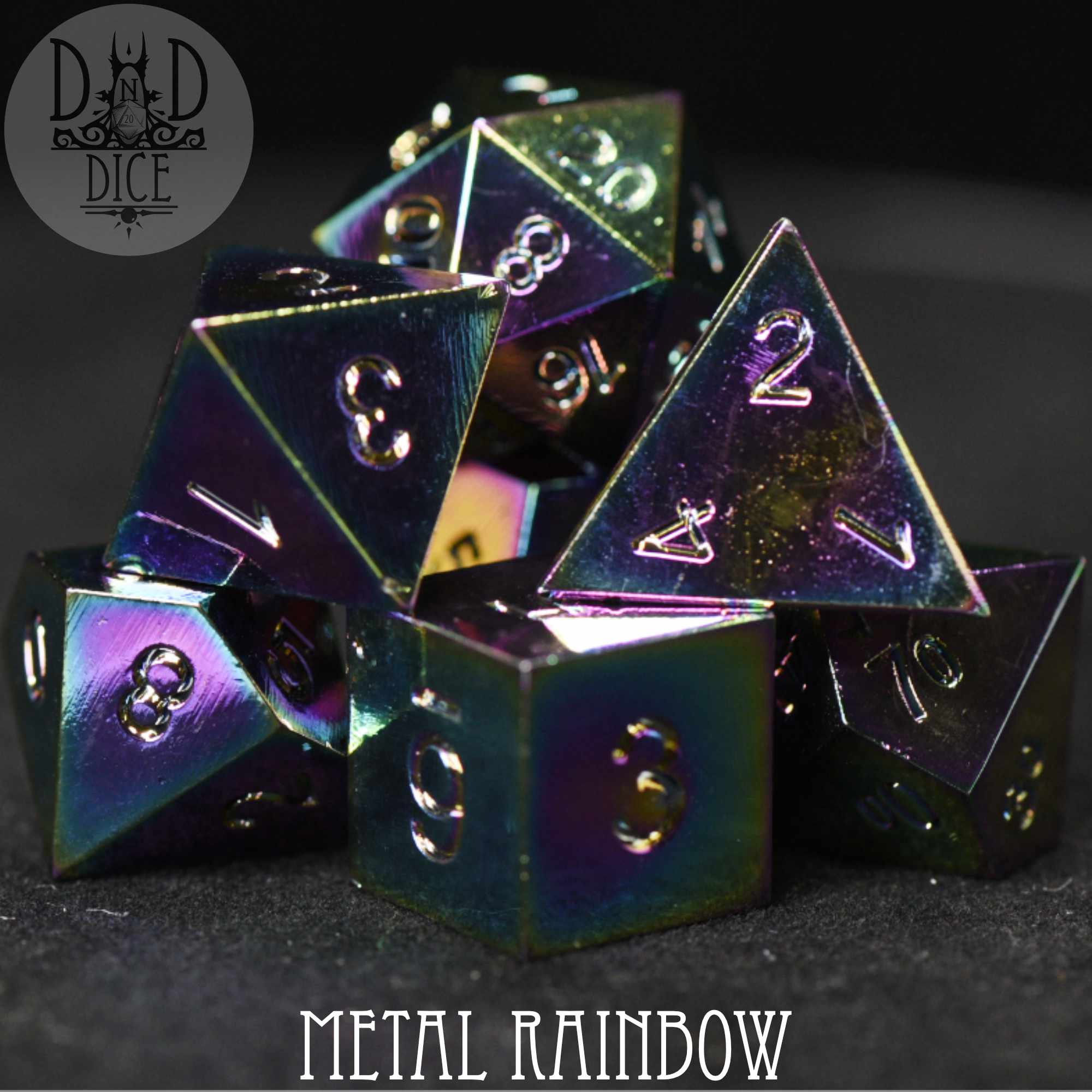 Metal Rainbow Dice Set - Bards & Cards