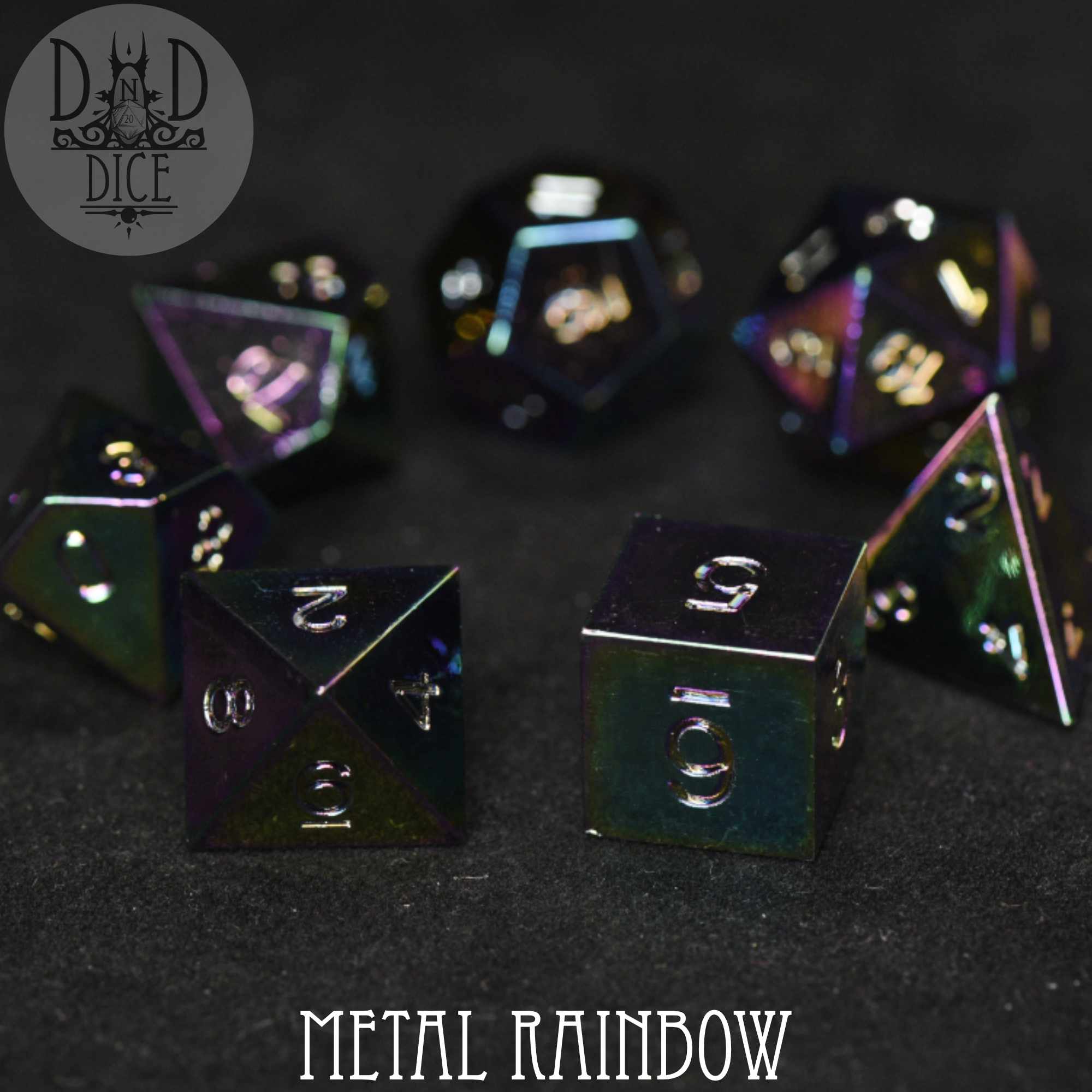 Metal Rainbow Dice Set - Bards & Cards