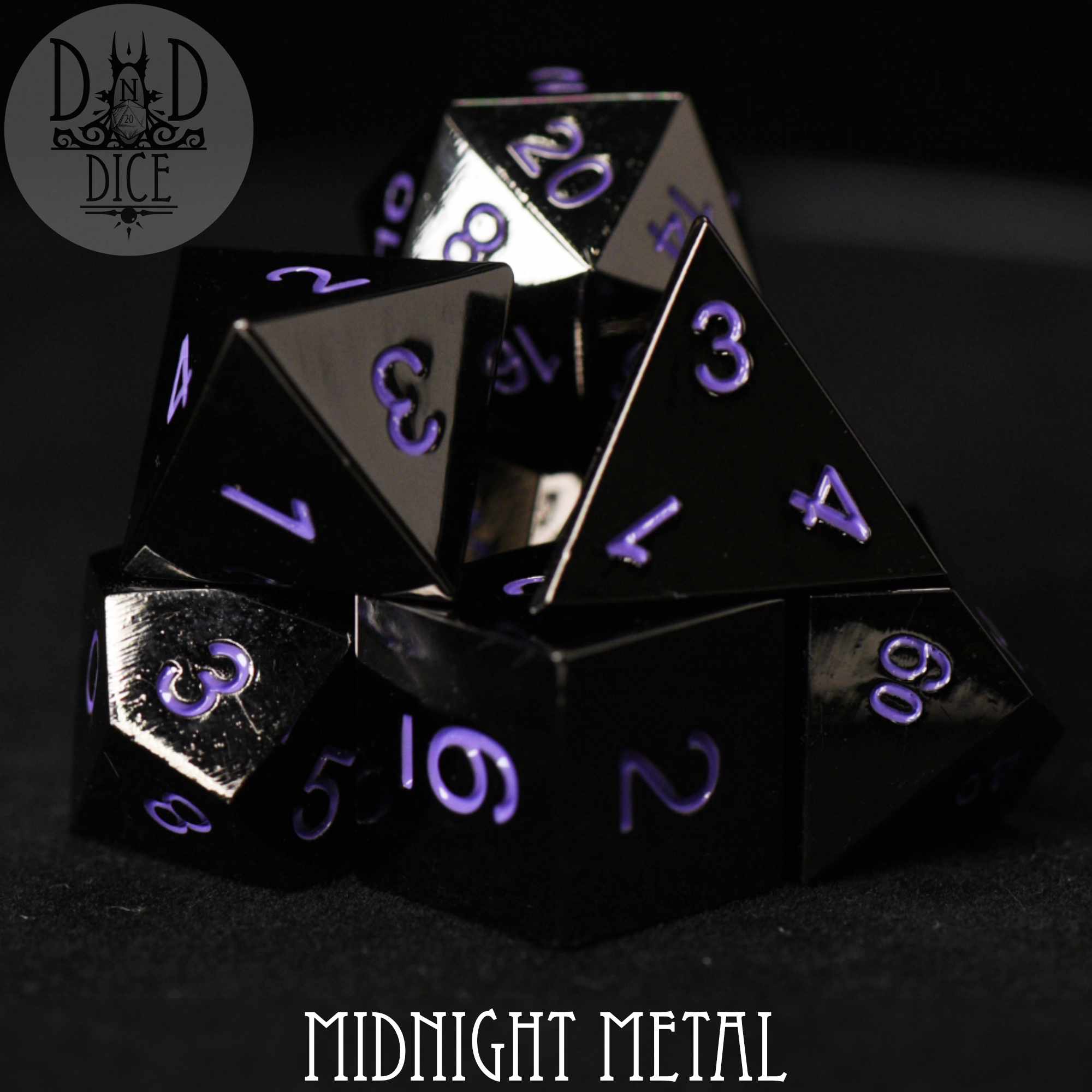 Midnight Metal Dice Set - Bards & Cards