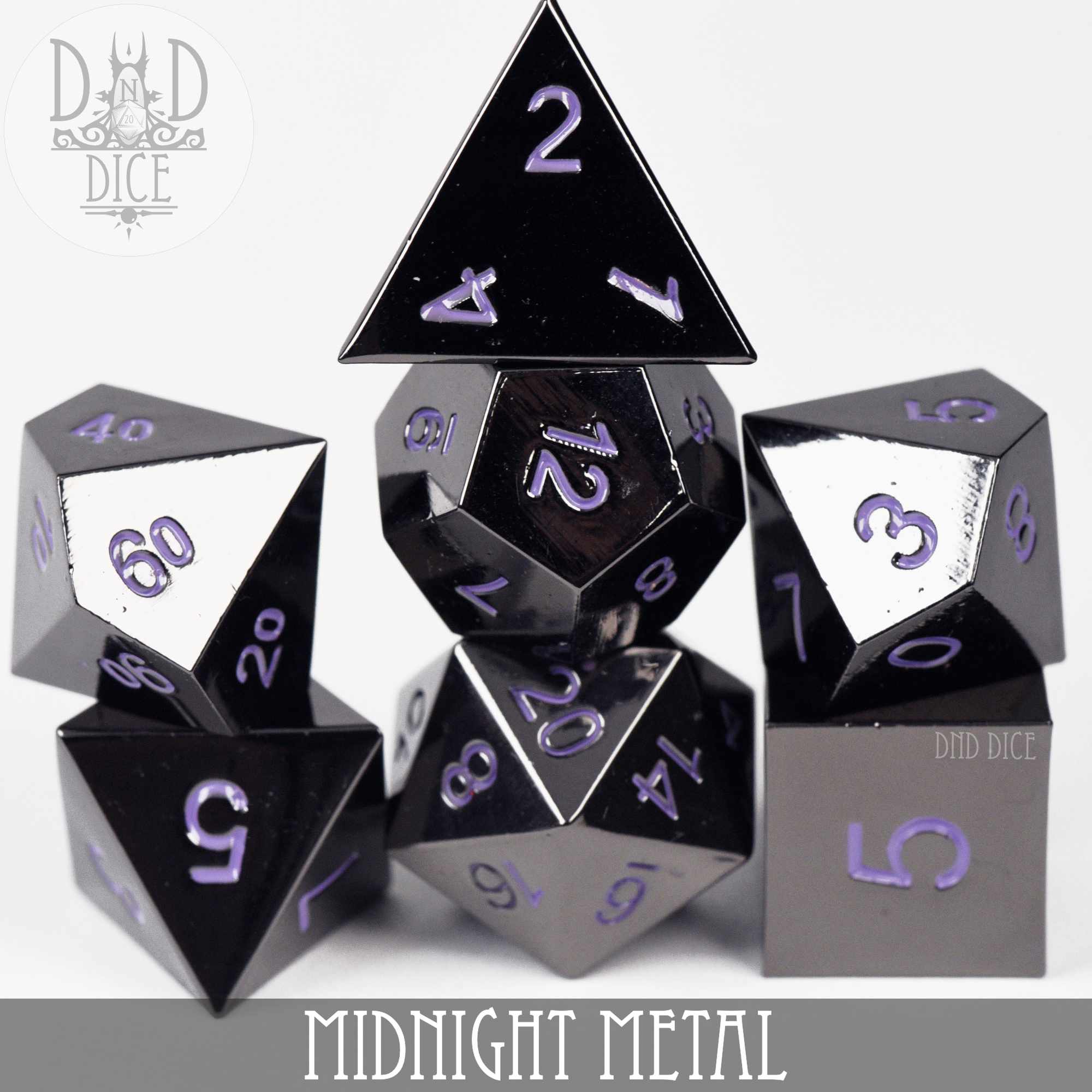 Midnight Metal Dice Set - Bards & Cards