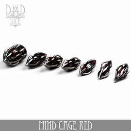 Mind Cage Red - Metal Dice Set (Gift Box) - Bards & Cards