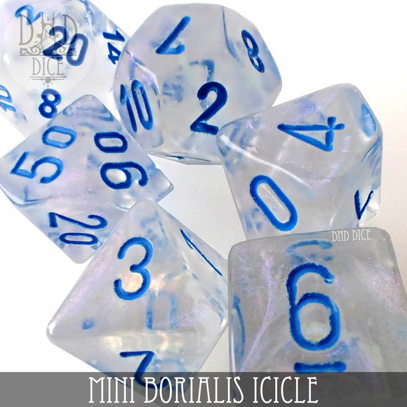 Mini Borialis Icicle Dice Set (10mm) - Bards & Cards