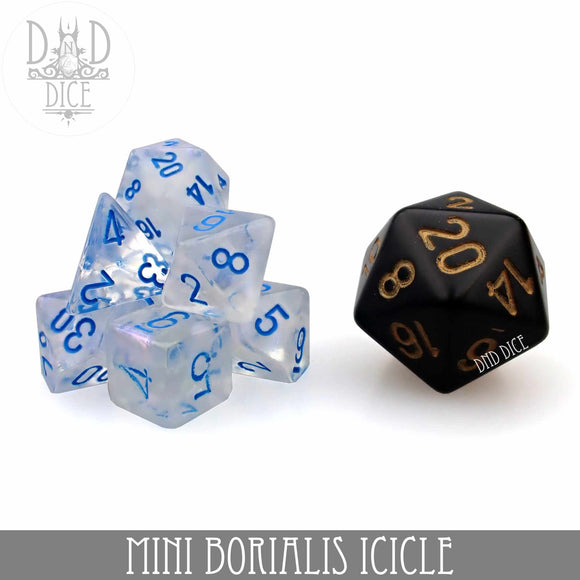Mini Borialis Icicle Dice Set (10mm) - Bards & Cards