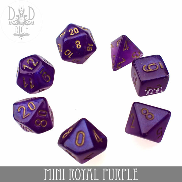 Mini Royal Purple Dice Set (10mm) - Bards & Cards