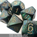 Mini Scarab Jade Dice Set (10mm) - Bards & Cards