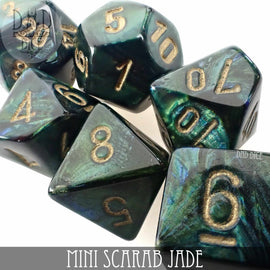 Mini Scarab Jade Dice Set (10mm) - Bards & Cards