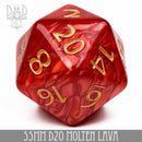 55mm D20 - Molten Lava - Bards & Cards