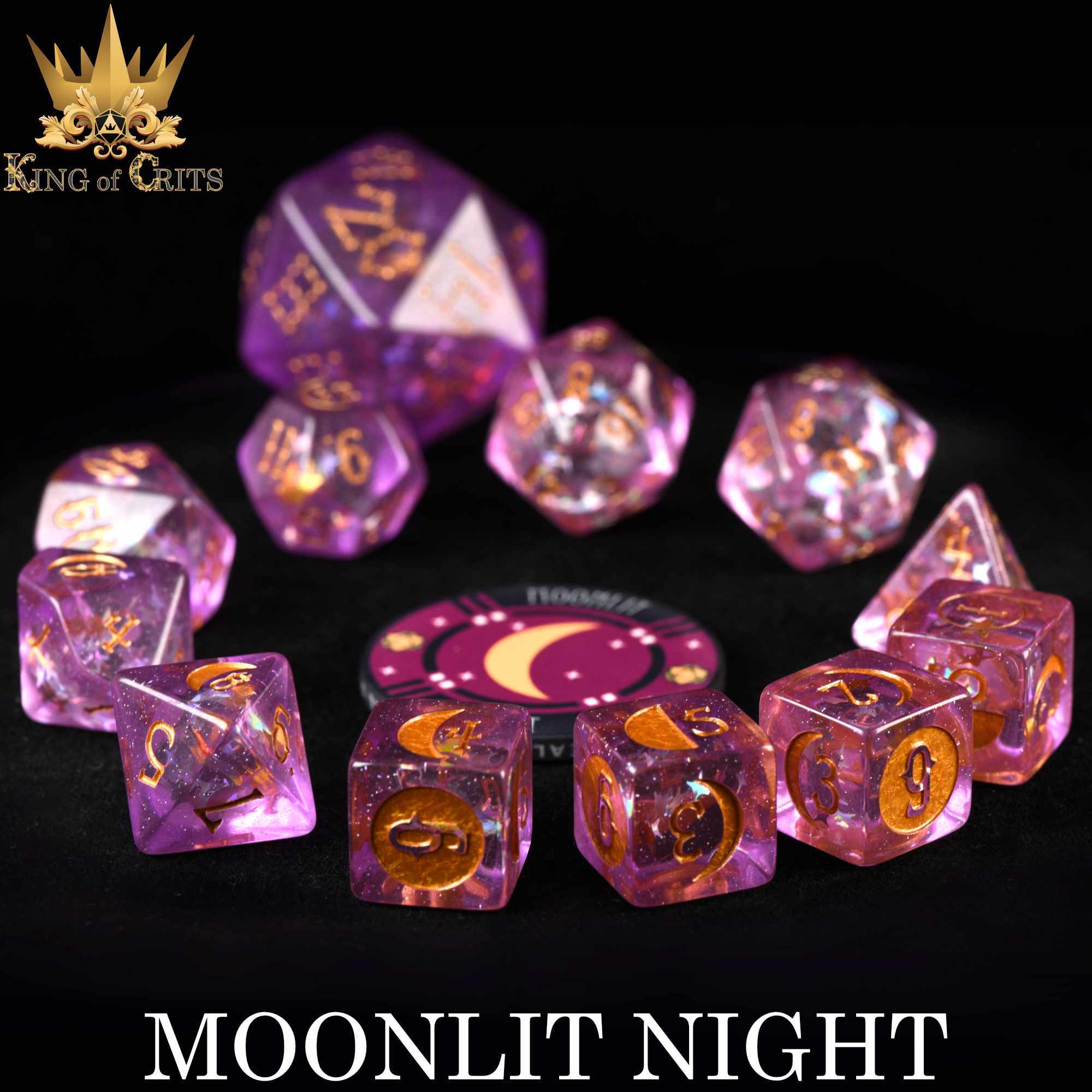 Moonlit Night 12 Dice Set - Bards & Cards