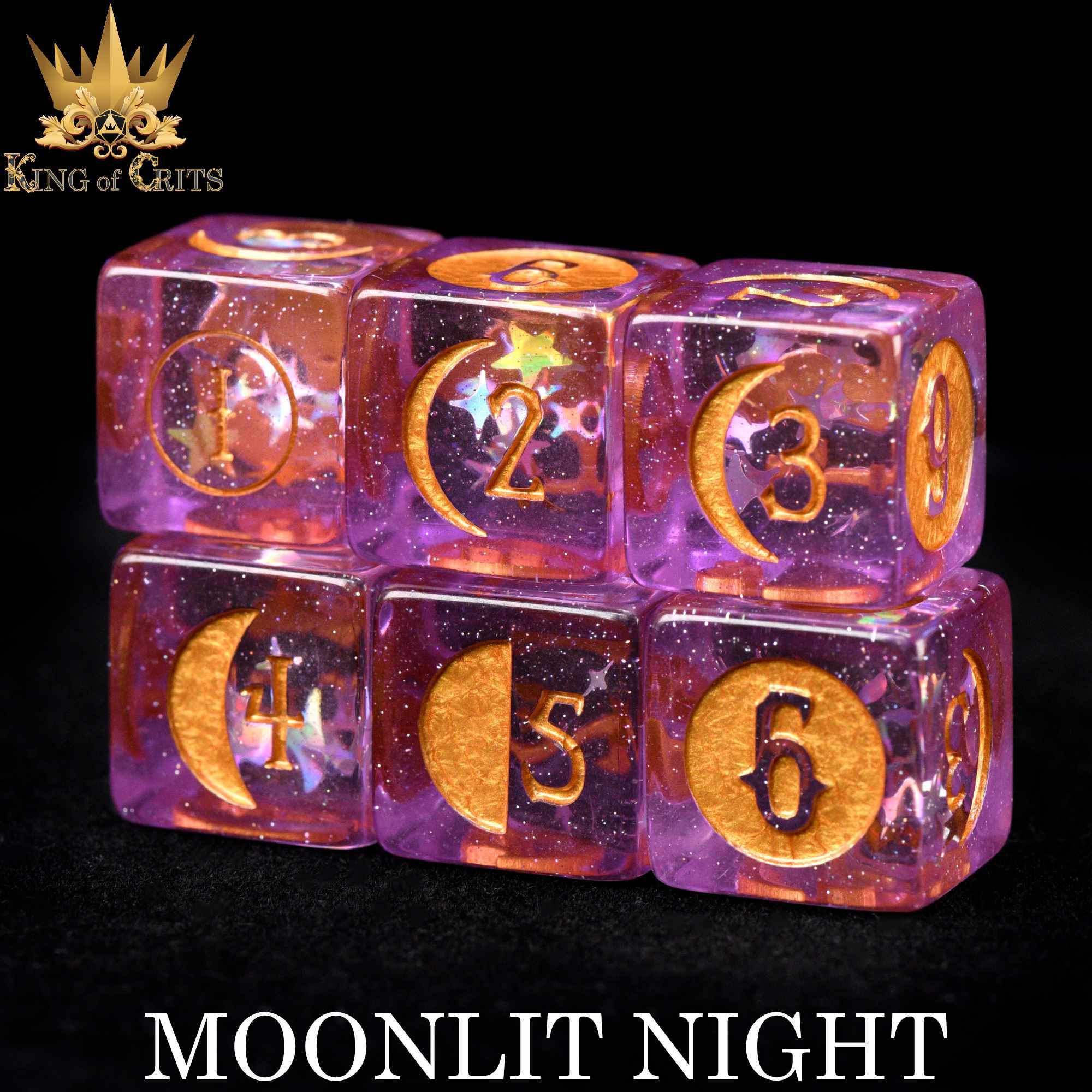 Moonlit Night 12 Dice Set - Bards & Cards