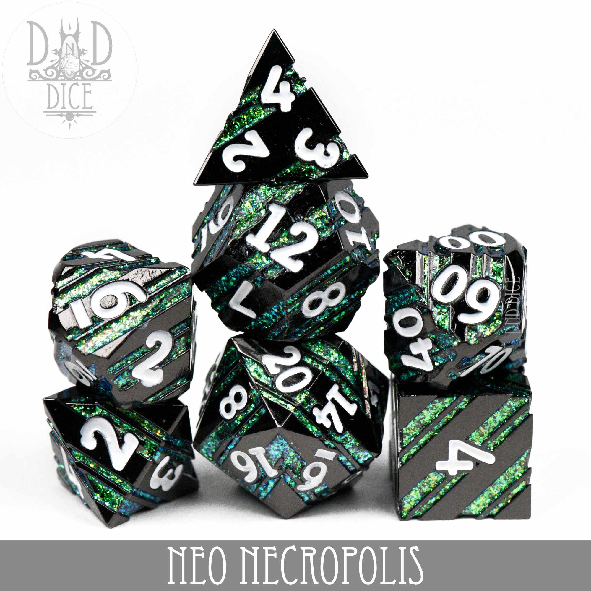 Neo Necropolis Metal Dice Set - Bards & Cards