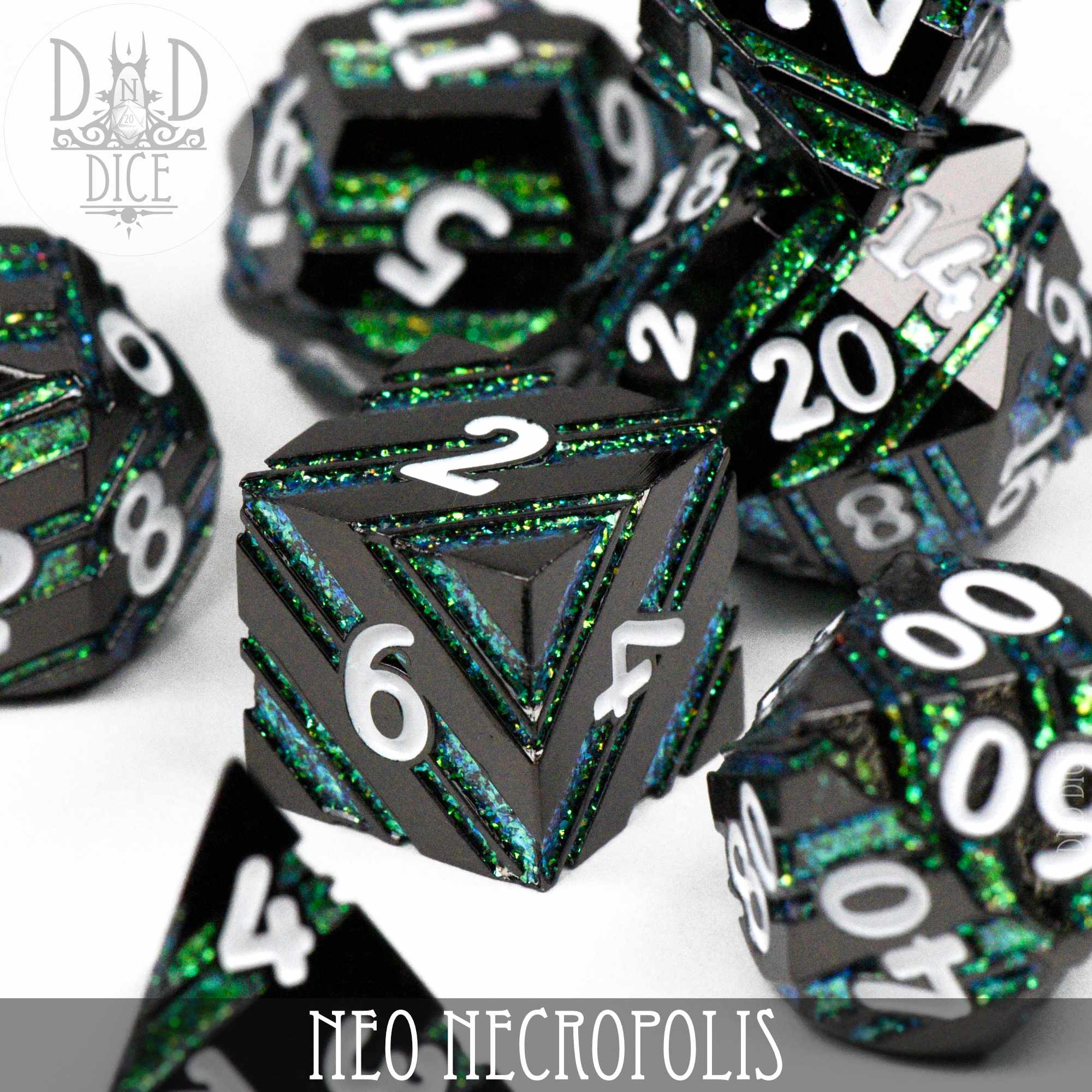 Neo Necropolis Metal Dice Set - Bards & Cards