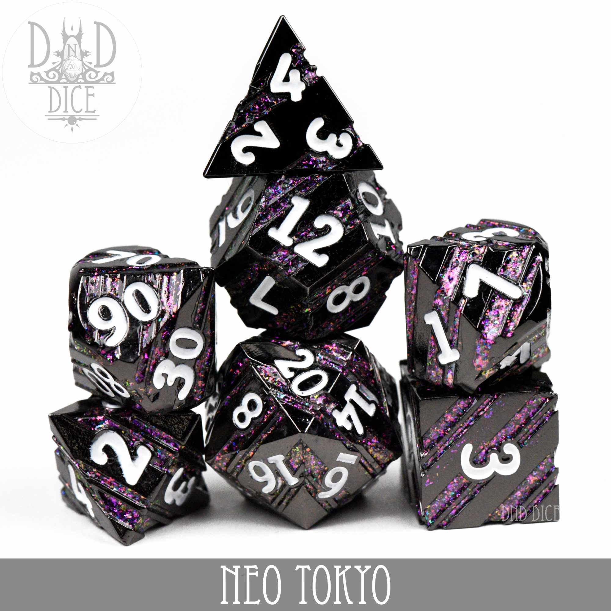 Neo Tokyo Metal Dice Set - Bards & Cards