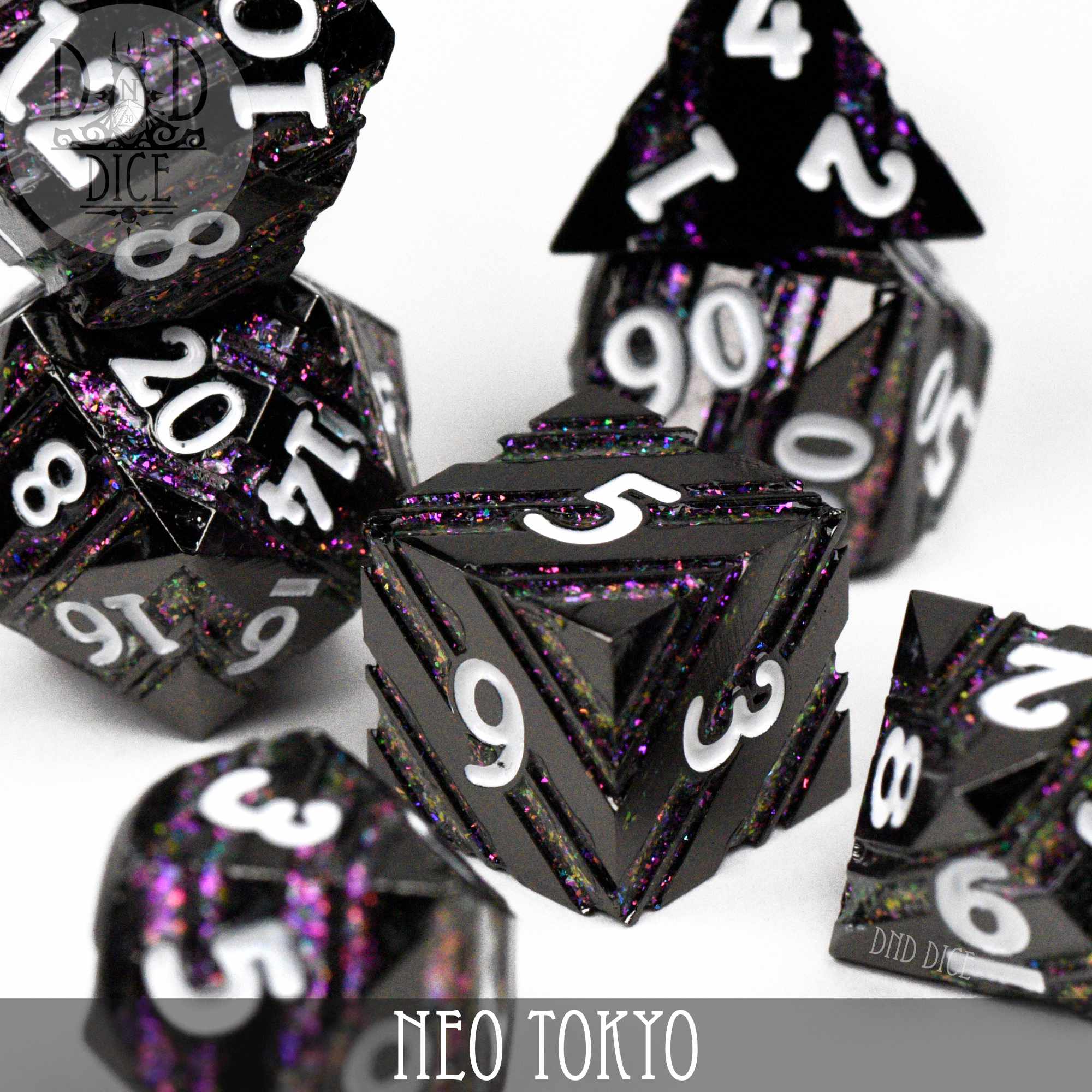 Neo Tokyo Metal Dice Set - Bards & Cards