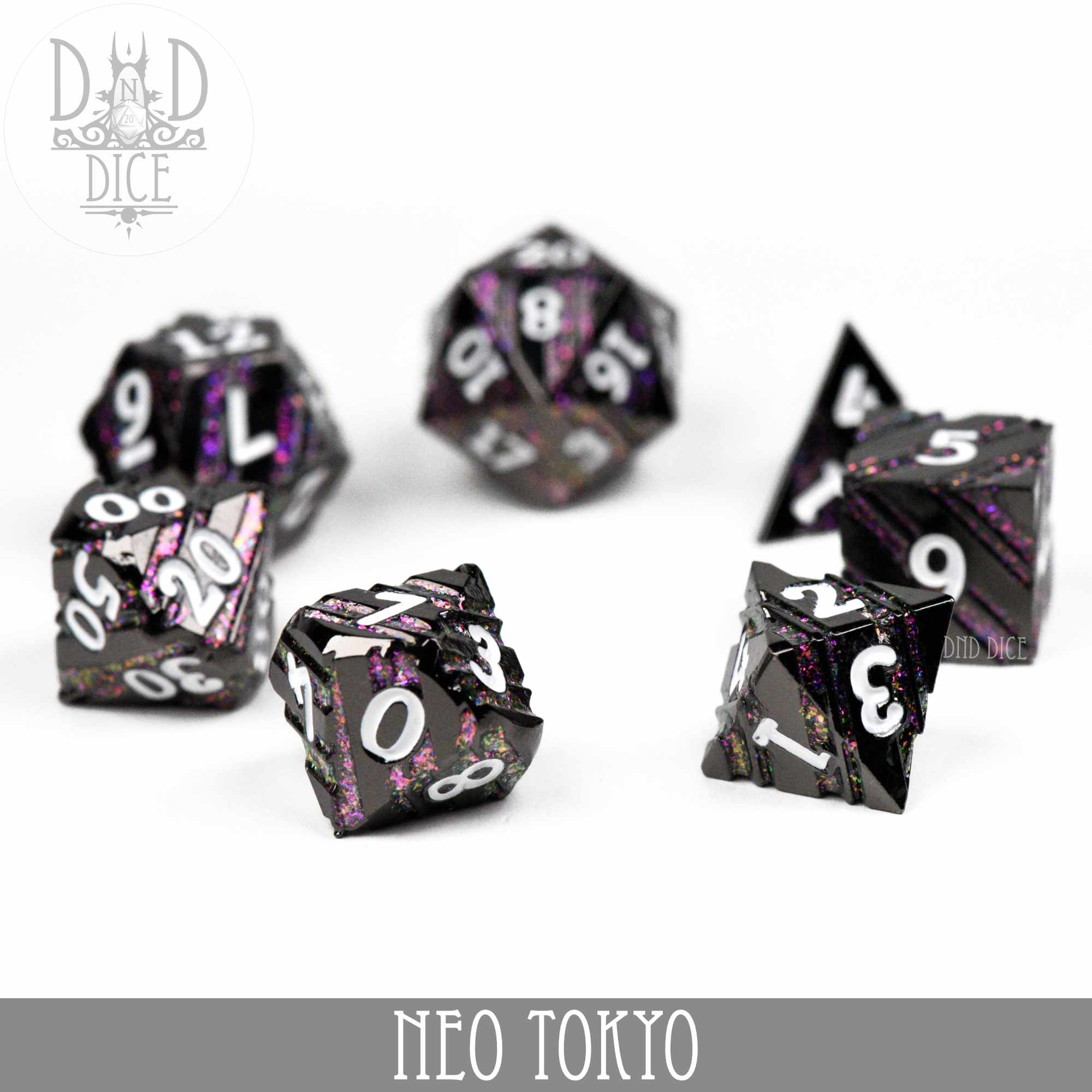 Neo Tokyo Metal Dice Set - Bards & Cards