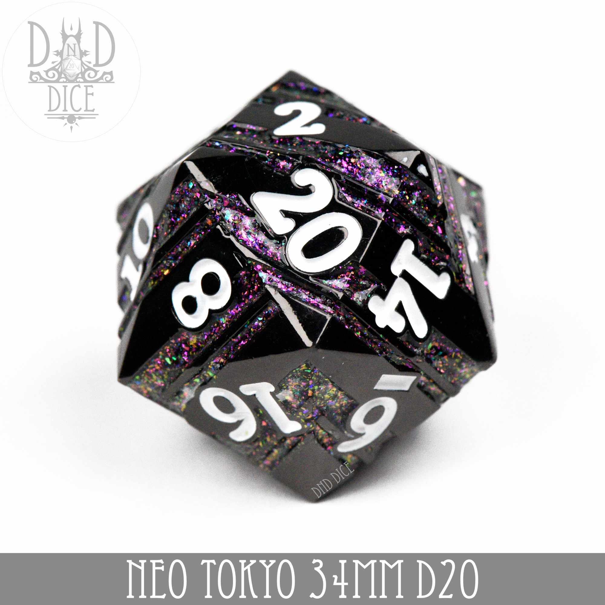 Neo Tokyo Metal 34mm D20 - Bards & Cards