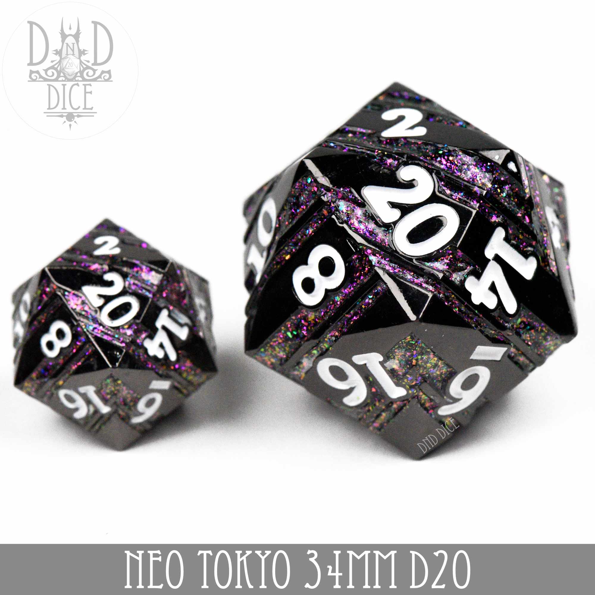 Neo Tokyo Metal 34mm D20 - Bards & Cards