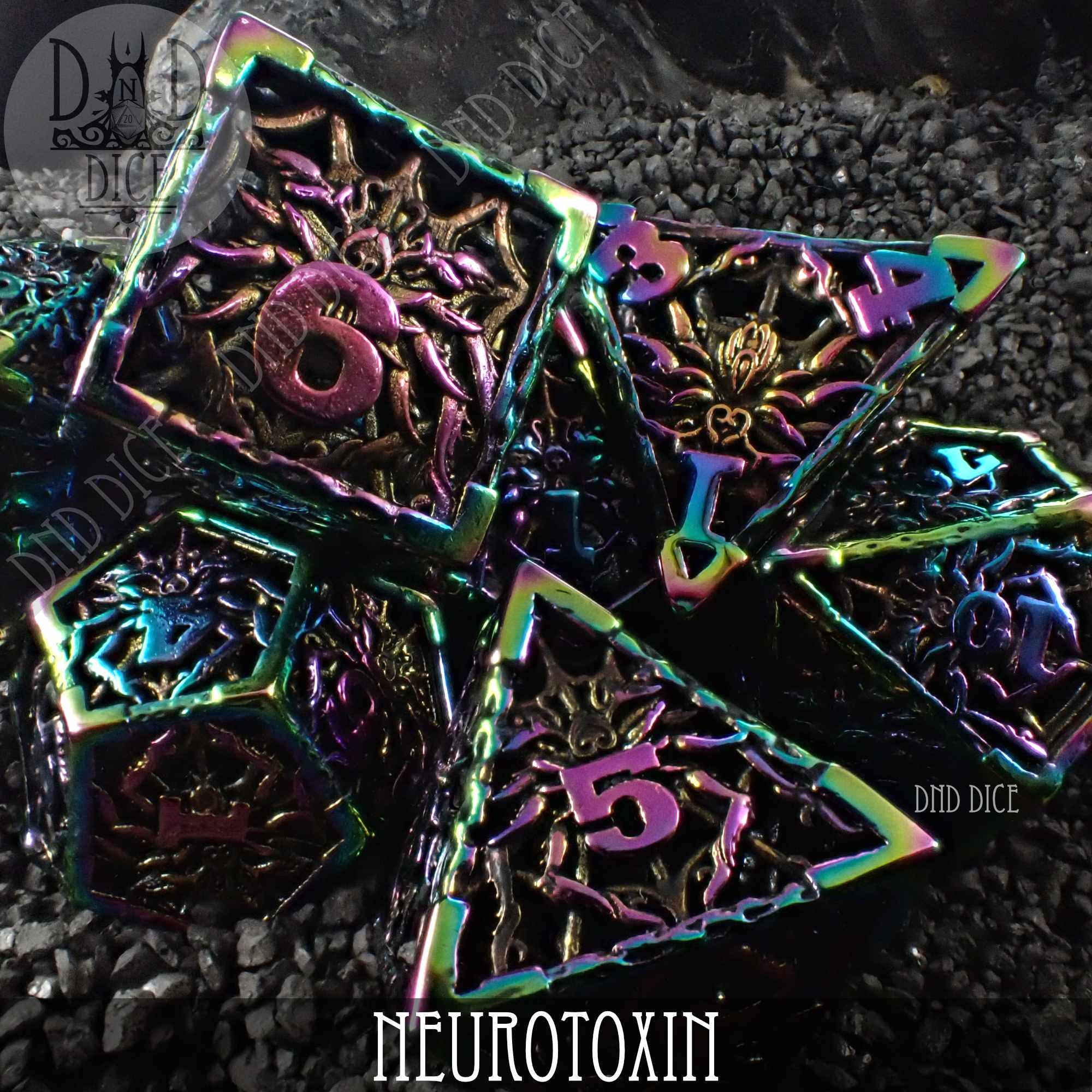 Neurotoxin Metal Dice Set (Gift Box) - Bards & Cards